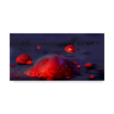 Trademark Fine Art RUNA 'Structure Red' Canvas Art, 24x47 ALI21588-C2447GG
